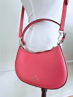 Kate Spade Staci Shoulder Bag & Crossbody – Dark Watermelon Gelato Pink NEW